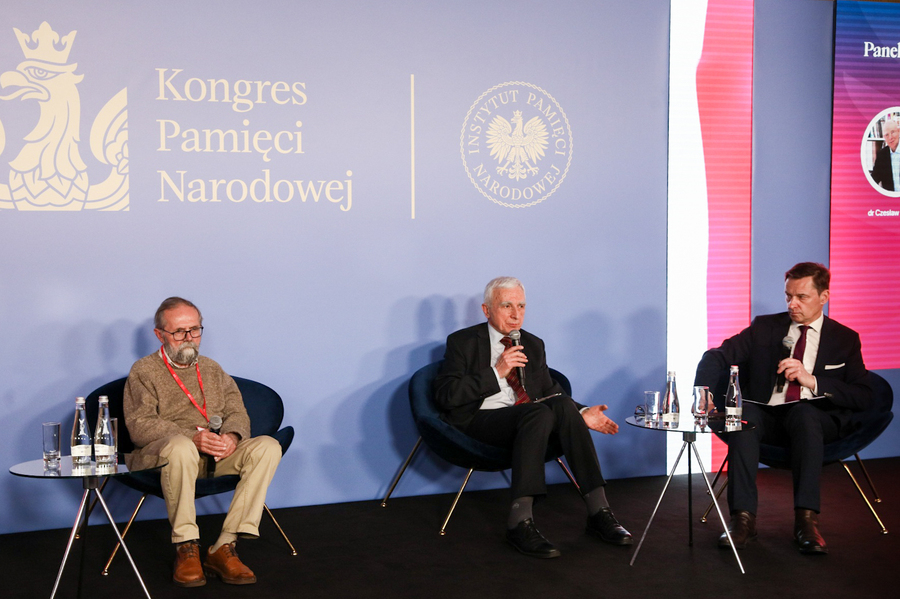 Panel dyskusyjny „Transformacja ustrojowa w Polsce – mechanizmy, osiągnięcia, zaniechania okiem uczestników życia publicznego” – Warszawa, 15 kwietnia 2023. Fot. Sławek Kasper (IPN)